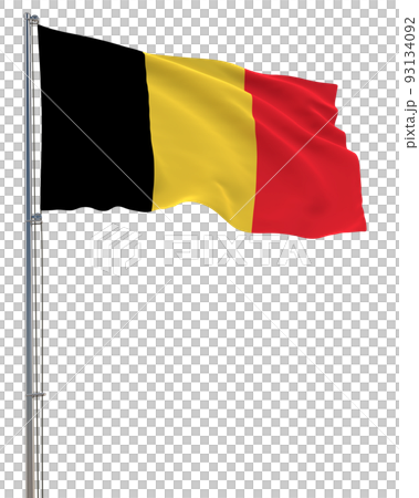 Belgium flag waving in the wind, transparent background, realistic 3D rendering Belgium flag waving in the wind, transparent background, realistic 3D rendering 93134092