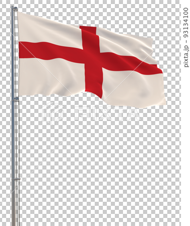 England flag waving in the wind, transparent background, realistic 3D rendering 93134100