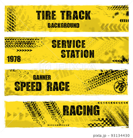 Tire track yellow and black banners 93134430