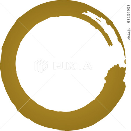 筆　丸　かすれ　円　和風　手描き ゴールド　重厚 93134933