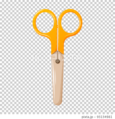 Scissors, stationery tool for cutting paper and thin materials, vector illustration. 93134981