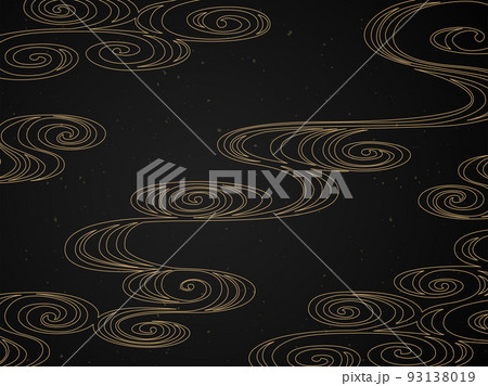 流水模様の背景/金色の和柄 流水模様の背景/金色の和柄 93138019