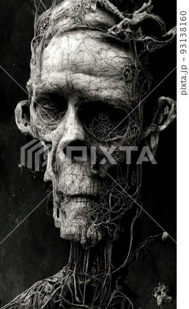 Gothic horror dark scene with skull, bones and skeleton. Artistic abstract gothic. The concept of dark gothic. Perfect for phone wallpaper or for posters. Gothic horror dark scene with skull, bones and skeleton. Artistic abstract gothic. The concept of dark gothic. Perfect for phone wallpaper or for posters. 93138160