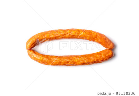 Smoked sausage isolated Smoked sausage isolated 93138236