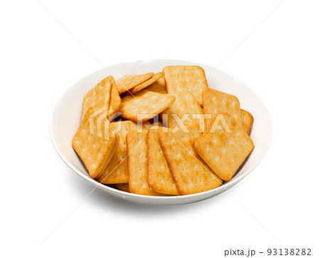Crackers or biscuits. Cookies isolated 93138282