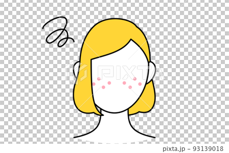 美容、女性のスキンケアのイメージ、ニキビ肌に悩む女性 93139018