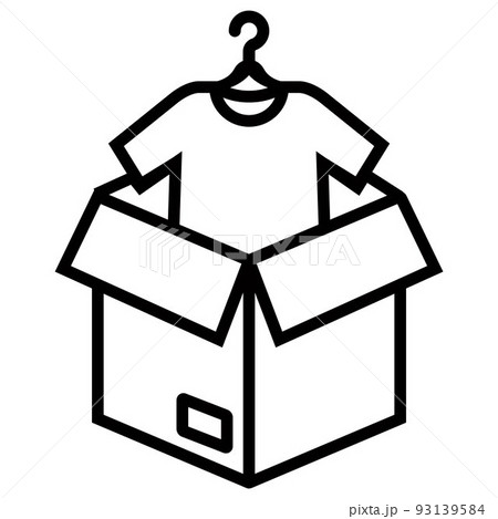 delivery of clothes in a box. unfold the parcel. delivery of clothes in a box. unfold the parcel. 93139584