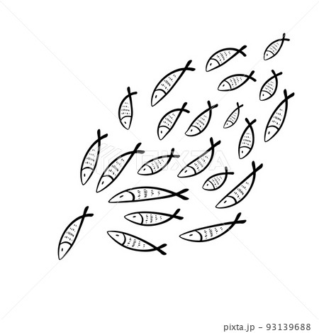 Hand Drawn Fishes Pattern 93139688