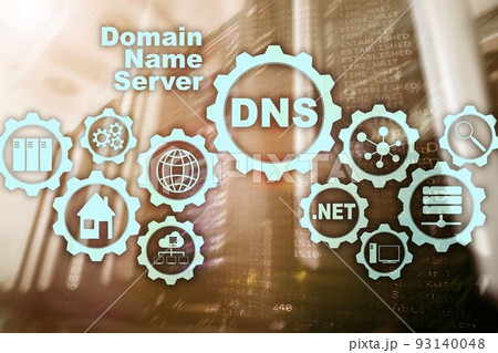 DNS. Domain Name System. Network Web Communication. Internet and digital technology concept DNS. Domain Name System. Network Web Communication. Internet and digital technology concept 93140048