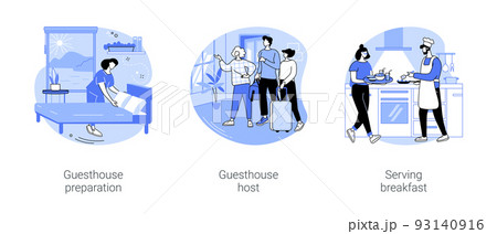 Bed and Breakfast business isolated cartoon vector illustrations se 93140916