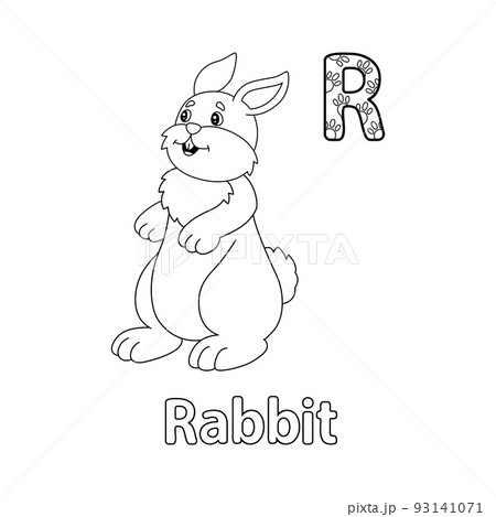Rabbit Alphabet Dinosaur ABC Coloring Page 93141071