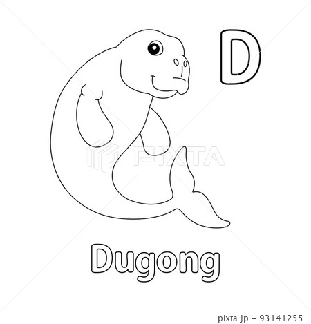 Dugong Alphabet ABC Coloring Page D 93141255