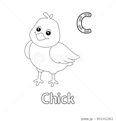 Chick Alphabet ABC Coloring Page C 93141261