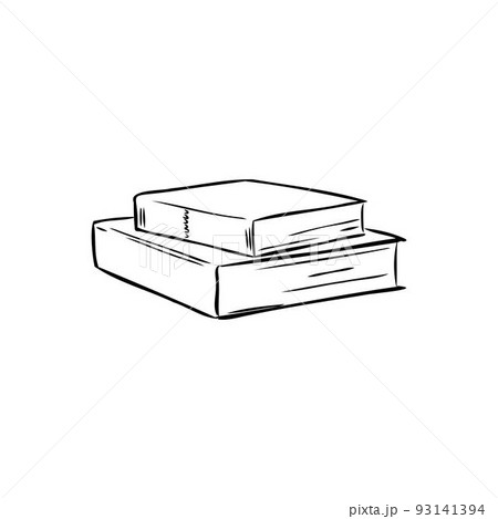 Stack of books isolated on white, Hand Drawn Sketch Vector illustration. Stack of books isolated on white, Hand Drawn Sketch Vector illustration. 93141394