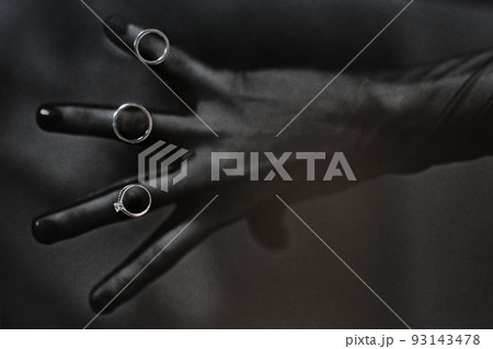 Three wedding rings on the hand. Wedding day Three wedding rings on the hand. Wedding day 93143478