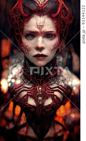 Gothic dark horror scene with a female demon. Artistic abstract Gothic. Dark gothic concept. Perfect for phone wallpaper or for posters. Gothic dark horror scene with a female demon. Artistic abstract Gothic. Dark gothic concept. Perfect for phone wallpaper or for posters. 93144122