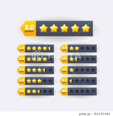 Five golden star review rate. Customer feedback. User choice, customer opinion or vote vector bars. Consumer review, product quality and client evaluation rating five stars symbol or label Five golden star review rate. Customer feedback. User choice, customer opinion or vote vector bars. Consumer review, product quality and client evaluation rating five stars symbol or label 93145483