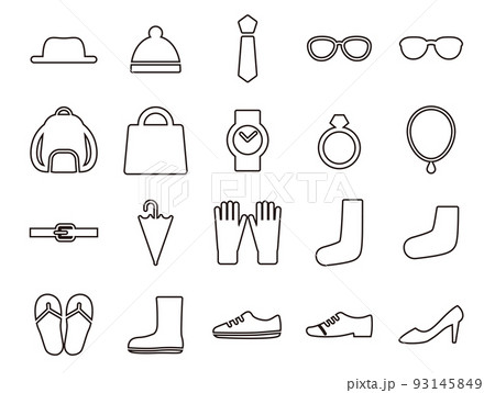 ファッションアイコンのセット_アウトライン 93145849