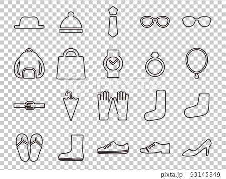 ファッションアイコンのセット_アウトライン 93145849