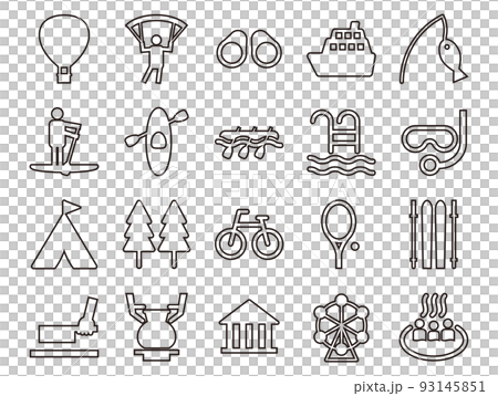 戶外休閒相關的圖標集_outline 93145851