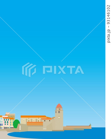 コリウール　collioure　ノートルダム・デザンジュ教会　フランス 93146102