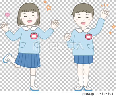 喜ぶ女の子の園児をイメージしたイラスト素材(保育園・幼稚園・こども園) 喜ぶ女の子の園児をイメージしたイラスト素材(保育園・幼稚園・こども園) 93146194