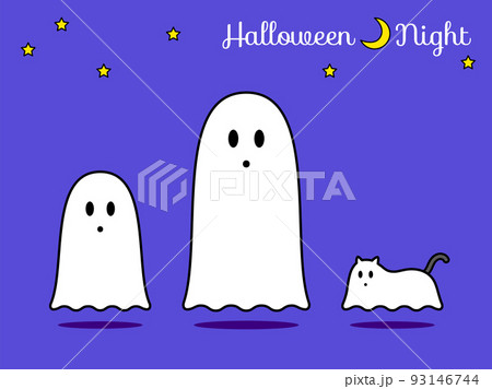 かわいい3人(?)のオバケ ハロウィンナイト かわいい3人(?)のオバケ ハロウィンナイト 93146744