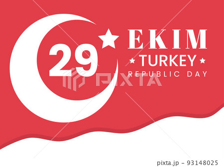 Republic Day Turkey or 29 Ekim Cumhuriyet Bayrami Kutlu Olsun Hand Drawn Cartoon Flat Illustration with Flag of Turkish and Happy Holiday Design Republic Day Turkey or 29 Ekim Cumhuriyet Bayrami Kutlu Olsun Hand Drawn Cartoon Flat Illustration with Flag of Turkish and Happy Holiday Design 93148025