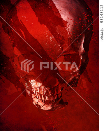 赤いドクロの素材 93148112
