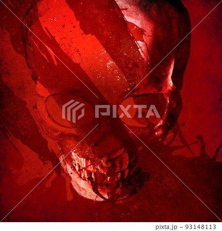 赤いドクロの素材 93148113