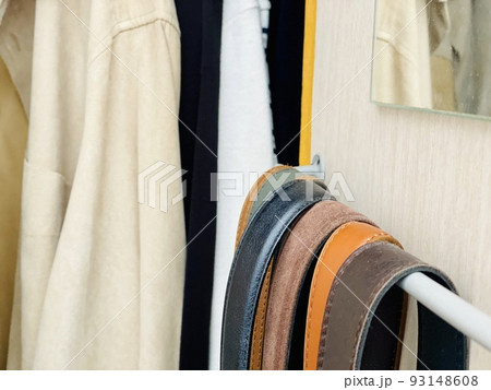 クローゼットの鏡とベルト 93148608
