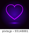 Neon light heart shaped vector 93148881