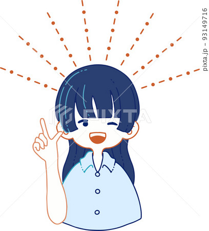 前向きな提案をする人物_ウインク_明るい_イラスト 前向きな提案をする人物_ウインク_明るい_イラスト 93149716
