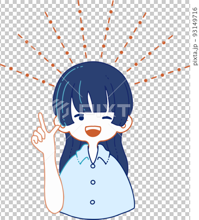 前向きな提案をする人物_ウインク_明るい_イラスト 前向きな提案をする人物_ウインク_明るい_イラスト 93149716