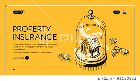 Property insurance isometric landing page banner Property insurance isometric landing page banner 93150852
