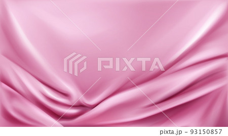 Pink silk folded fabric background luxurious cloth 93150857