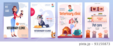 Veterinary clinic banners set. Vet service posters Veterinary clinic banners set. Vet service posters 93150873