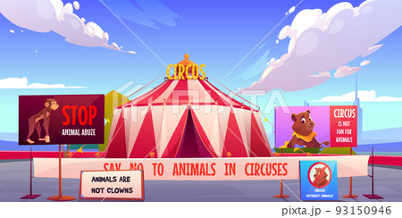 Circus without animals, stop pets abuse concept. 93150946