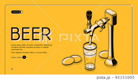 Beer tap isometric landing page, alcohol drink Beer tap isometric landing page, alcohol drink 93151005