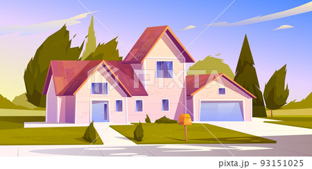 Suburban house, residential cottage, real estate. 93151025
