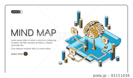 Mind map visual thinking tool isometric landing Mind map visual thinking tool isometric landing 93151036