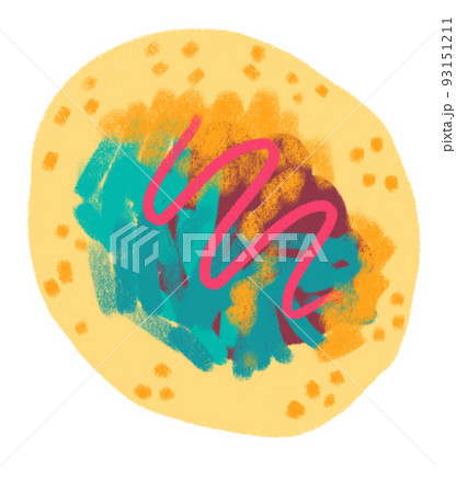 Tortilla taco mexican food cartoon doodle pastel style illustration Tortilla taco mexican food cartoon doodle pastel style illustration 93151211