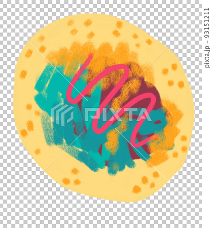 Tortilla taco mexican food cartoon doodle pastel style illustration Tortilla taco mexican food cartoon doodle pastel style illustration 93151211