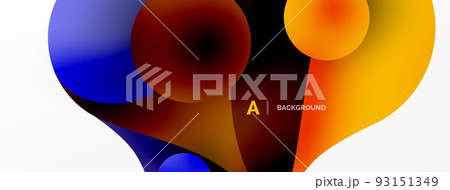 Geometric round shapes and circles abstract background. Wallpaper for concept of AI technology, blockchain, communication, 5G, science, business Geometric round shapes and circles abstract background. Wallpaper for concept of AI technology, blockchain, communication, 5G, science, business 93151349
