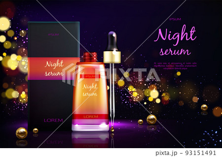 Facial night serum realistic vector ad banner 93151491