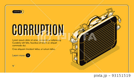 Corruption isometric vector landing page template 93151519