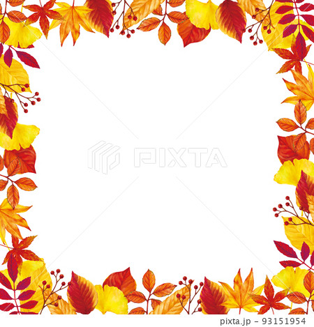 秋の鮮やか紅葉フレーム 秋の鮮やか紅葉フレーム 93151954