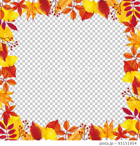 秋天生動的秋葉框架 秋天生動的秋葉框架 93151954