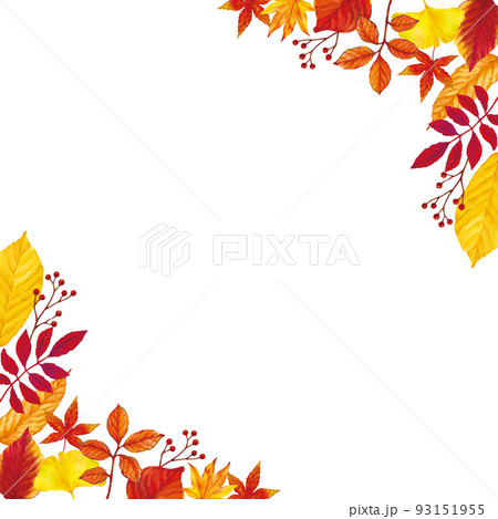 秋の鮮やか紅葉フレーム 93151955