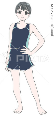 コンビネゾンの水着を着た中学生 93152339